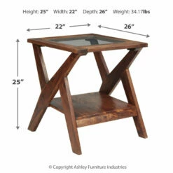 Ashley Furniture Tables Charzine - Warm Brown - Rectangular End Table