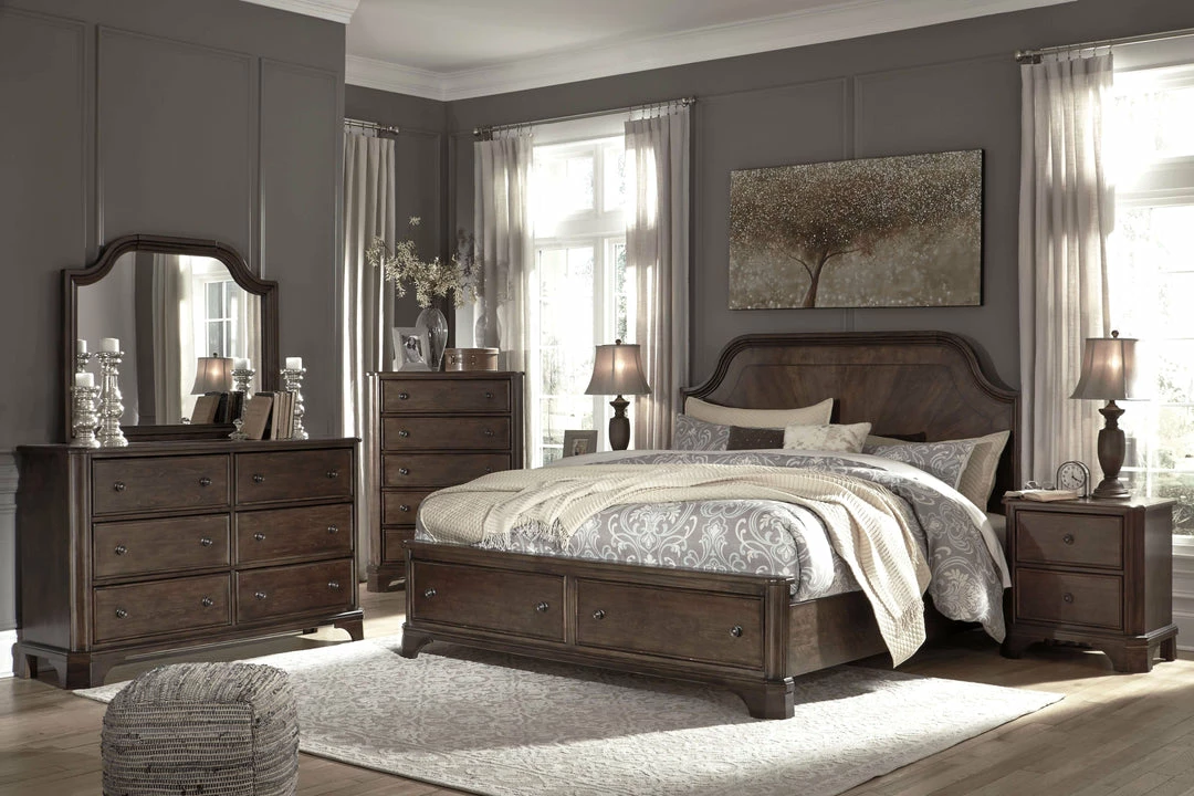 Best Pirce ⌛ Signature Design By Ashley® Bedroom Sets Adinton - Brown - 5 Pc. - 👗 Dresser, Mirror, California King Panel Bed With 2 Storage Drawers 👏 3 Signature Design By Ashley® Bedroom Sets Adinton - Brown - 5 Pc. - Dresser, Mirror, California King Panel Bed With 2 Storage Drawers