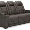 Ashley Furniture Hyllmont - Gray - Pwr Rec Sofa With Adj Headrest Reclining Furniture