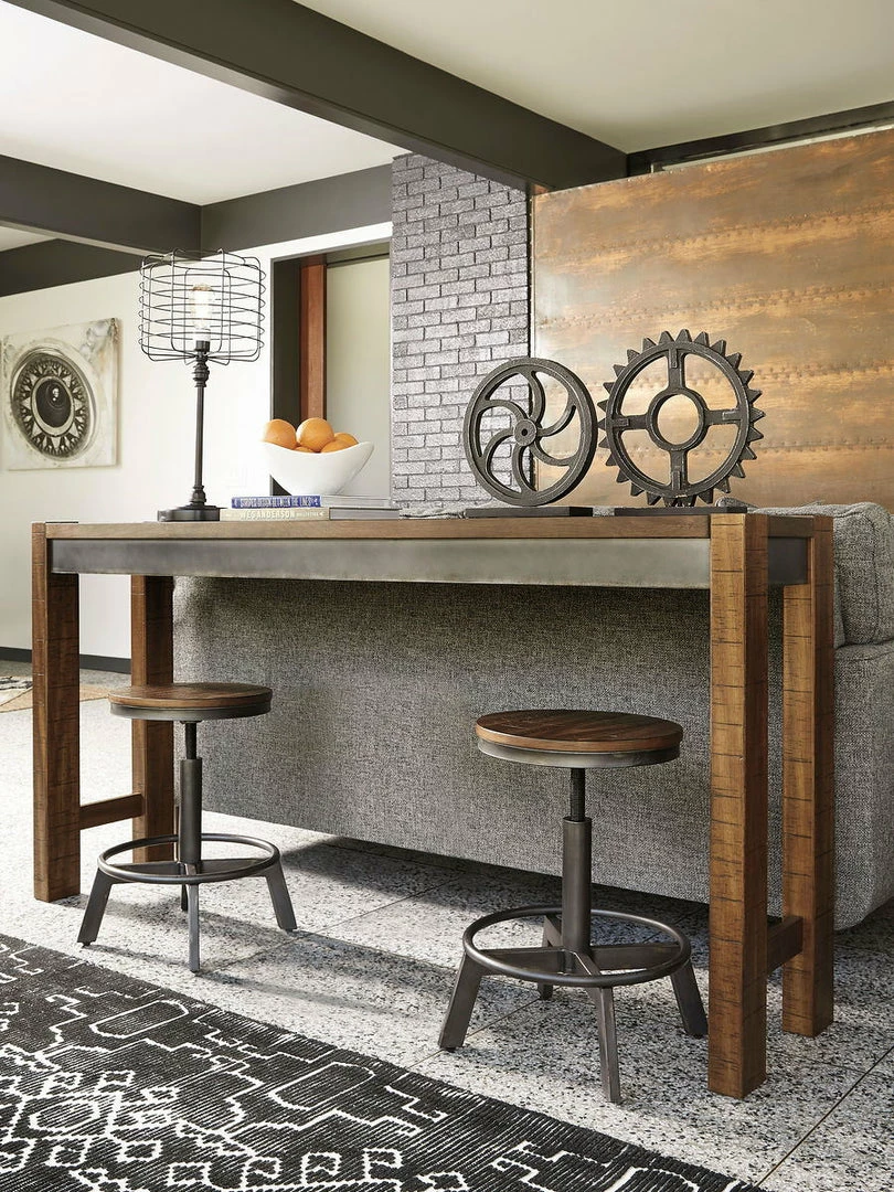 Outlet 😉 Signature Design By Ashley® Torjin - Dark Brown - 3 Pc. - Long Counter Table, 2 Stools ⌛ 3 Signature Design By Ashley® Torjin - Dark Brown - 3 Pc. - Long Counter Table, 2 Stools
