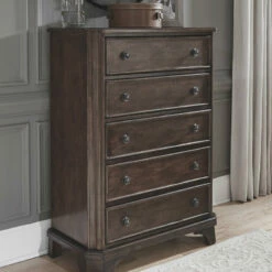Signature Design By Ashley® Adinton - Brown - 6 Pc. - Dresser, Mirror, Chest, California King Panel Bed With 2 Storage Drawers