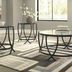 Ashley Furniture Tarrin - Black - Occasional Table Set (3/cn)