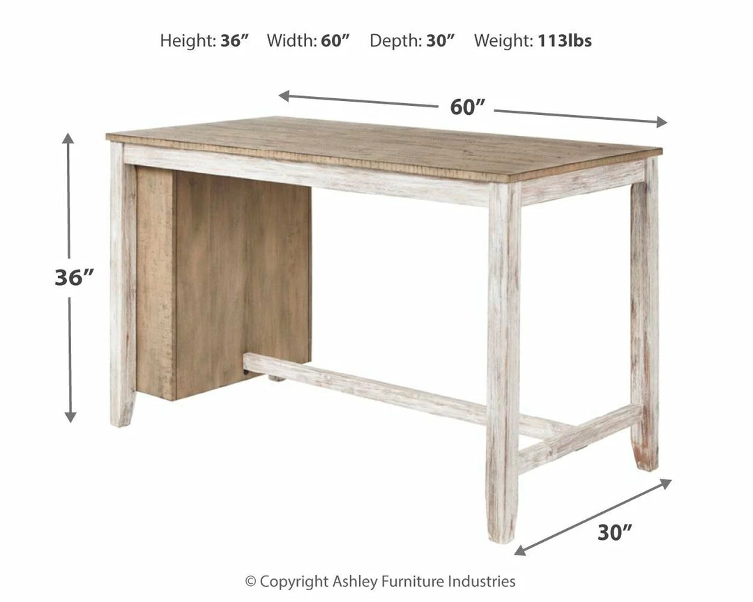 Wholesale ✨ Ashley Furniture Tables Skempton - White - Rect Counter Table W/storage ✨ 4 Ashley Furniture Tables Skempton - White - Rect Counter Table W/storage