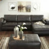 Signature Design By Ashley® Nokomis - Charcoal - 3 Pc. - Left Arm Facing Sofa Sectional, Ottoman