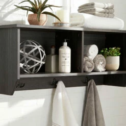New 🥰 Ashley Furniture Mansi - Gray - Wall Shelf - 3-hooks 💯 8 Ashley Furniture Mansi - Gray - Wall Shelf - 3-hooks
