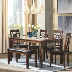 Ashley Furniture Bennox - Brown - Dining Room Table Set (6/cn)