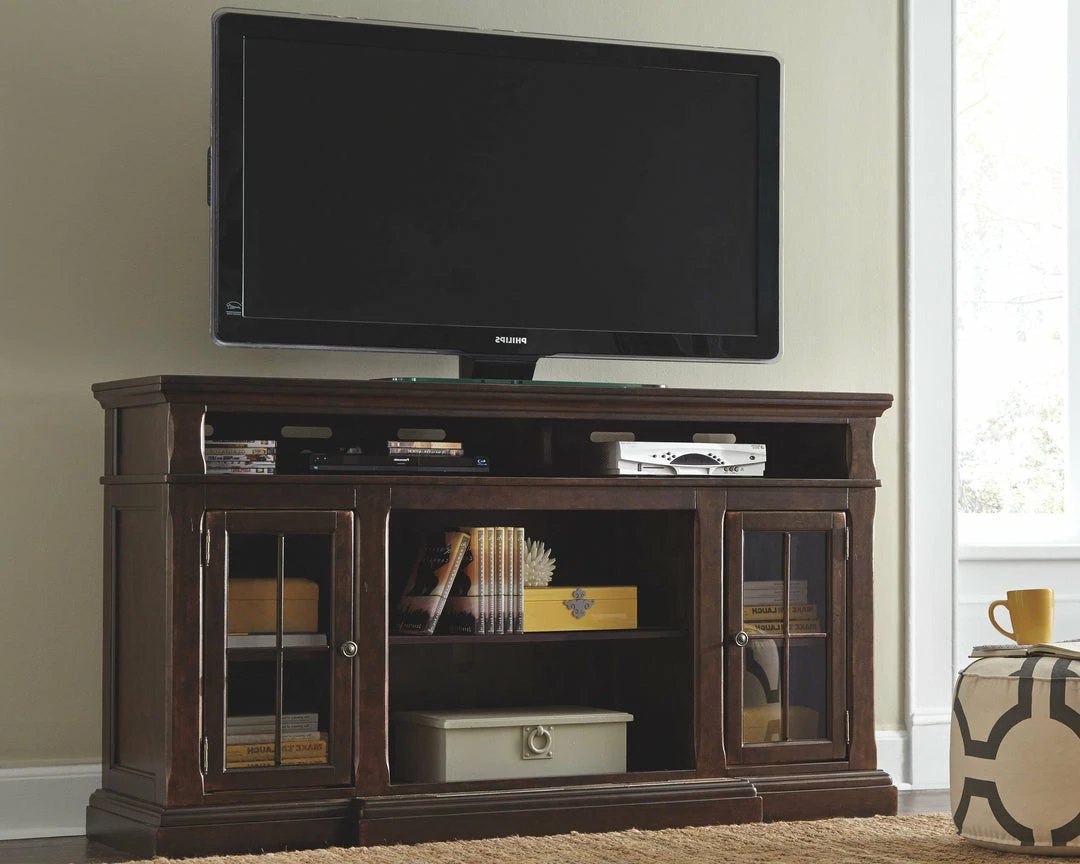 Buy 🎁 Ashley Furniture Roddinton - Dark Brown - Xl Tv Stand W/fireplace Option ❤️ 5 Ashley Furniture Roddinton - Dark Brown - Xl Tv Stand W/fireplace Option