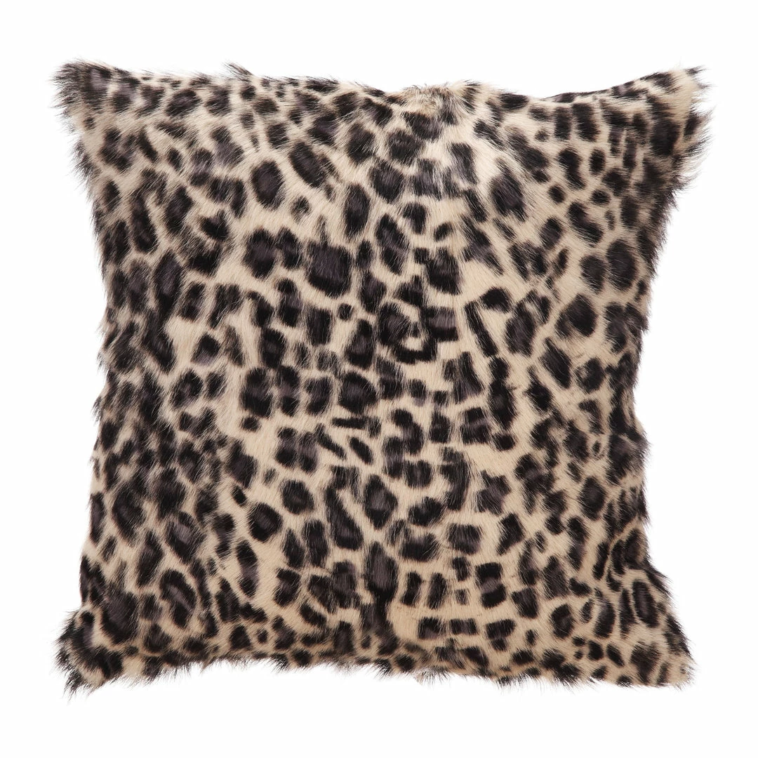 New ๐ Moe's Home Collection Spotted Goat Fur Pillow Blue Leopard ๐ 3 Moe's Home Collection Spotted Goat Fur Pillow Blue Leopard