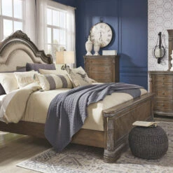 Signature Design By Ashley® Charmond - Brown - King Upholstered Sleigh Bed Beds