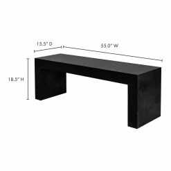 Moe's Home Collection Benches Lazarus Outdoor Bench Black