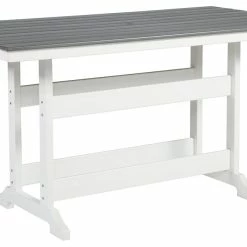 Signature Design By Ashley® Tables Transville - Gray/white - Rect Counter Table W/umb Opt