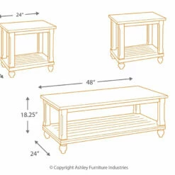 Ashley Furniture Mallacar - Black - Occasional Table Set (3/cn)
