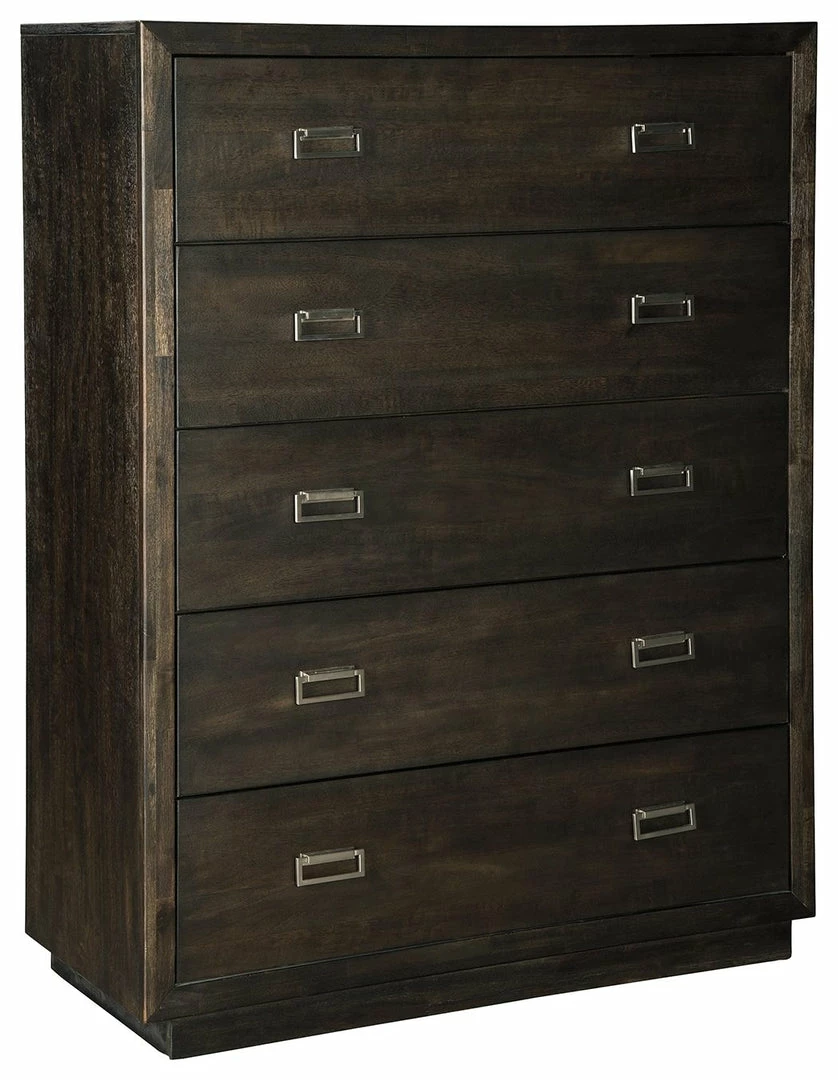 Best Pirce 🥰 Ashley Furniture Hyndell - Dark Brown - Five Drawer Chest ⌛ 3 Ashley Furniture Hyndell - Dark Brown - Five Drawer Chest