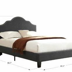 Emerald Home Beds Upholstered King Bed Charcoal