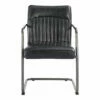 Moe's Home Collection Chairs Ansel Arm Chair Onyx Black Leather -m2
