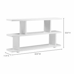 Moe's Home Collection Miri Shelf Small White Bookcases