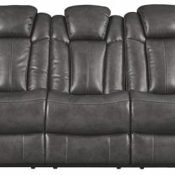 Signature Design By Ashley® Turbulance - Quarry - Pwr Rec Sofa With Adj Headrest Sofas