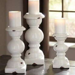 Hot Sale 🌟 Ashley Furniture Devorah - Antique White - Candle Holder Set (3/cn) Table Decor 😀 5 Ashley Furniture Devorah - Antique White - Candle Holder Set (3/cn) Table Decor