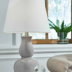 Ashley Furniture Zellrock - Gray - Ceramic Table Lamp (1/cn) Accessories