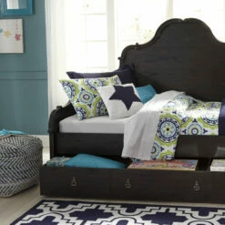 Ashley Furniture Accessories Chevron - Blue - Pouf