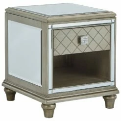 Ashley Furniture Chevanna - Platinum - Rectangular End Table