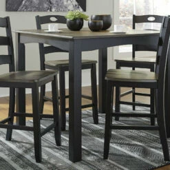 Ashley Furniture Froshburg - Black - Square Counter Tbl Set (5/cn) Dining Room Sets