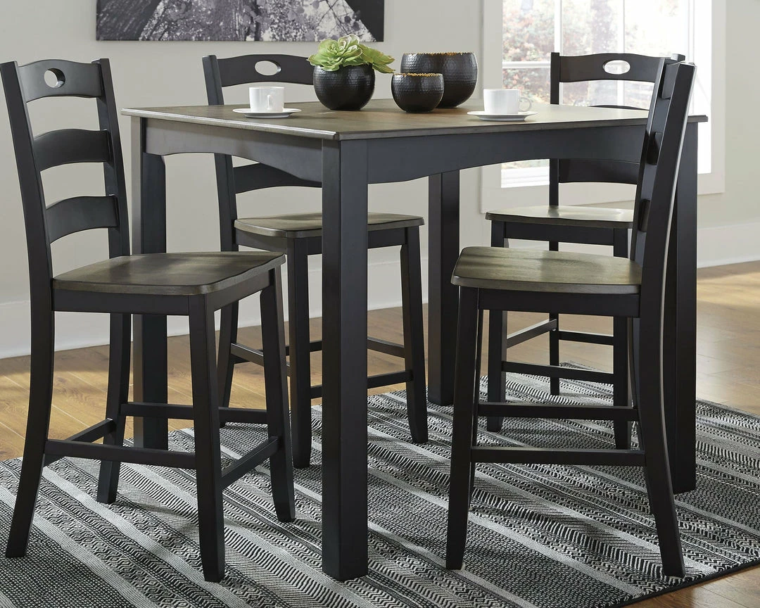 Flash Sale ✔️ Ashley Furniture Froshburg - Black - Square Counter Tbl Set (5/cn) Dining Room Sets 😉 4 Ashley Furniture Froshburg - Black - Square Counter Tbl Set (5/cn) Dining Room Sets