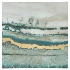 Ashley Furniture Praveen - Blue Spruce/white - Wall Art