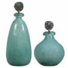 Coupon ⭐ Table Decor Uttermost Mellita Aqua Glass Bottles, S/2 ❤️ 2 Table Decor Uttermost Mellita Aqua Glass Bottles, S/2