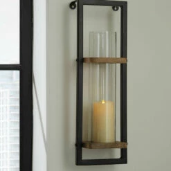 Ashley Furniture Colburn - Natural/black - Wall Sconce