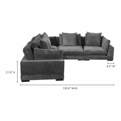 Promo 👏 Moe's Home Collection Tumble Classic L Modular Sectional Charcoal Sectionals 🔥 7 Moe's Home Collection Tumble Classic L Modular Sectional Charcoal Sectionals