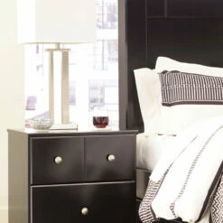 Ashley Furniture Nightstands Mirlotown - Almost Black - Two Drawer Night Stand