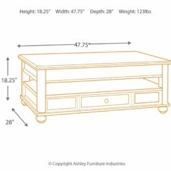 Ashley Furniture Barilanni - Dark Brown - Lift Top Cocktail Table