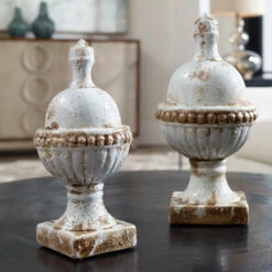 Uttermost Sini Ceramic Finials, Set/2 Table Decor