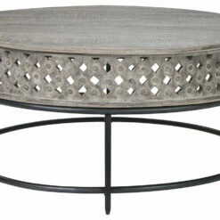 Ashley Furniture Rastella - Gray/black - Round Cocktail Table