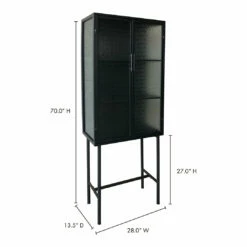 Moe's Home Collection Cabinets Zakk Metal Cabinet Black