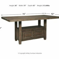 Signature Design By Ashley® Wyndahl - Rustic Ultimate Best In Class Rectangular Counter Table With Storage, 4 Upholstered Stools Dining Room Sets