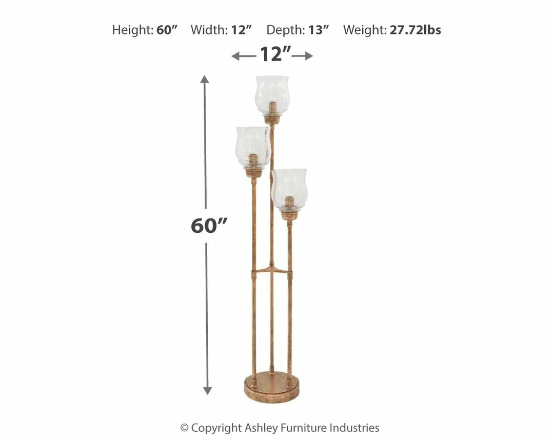 Cheapest ๐ Ashley Furniture Emmie - Antique Gold Finish - Metal Floor Lamp (1/cn) ๐ 7 Ashley Furniture Emmie - Antique Gold Finish - Metal Floor Lamp (1/cn)