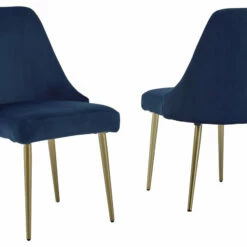 Ashley Furniture Chairs Wynora - Blue/gold Finish - Dining Uph Side Chair (2/cn)