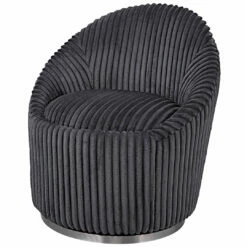 Chairs Uttermost Crue Gray Fabric Swivel Chair