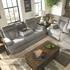 Signature Design By Ashley® Mitchiner - Fog - 2 Pc. - Reclining Sofa, Loveseat