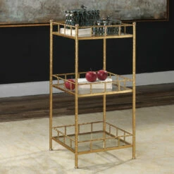 Tables Uttermost Tilly Gold Accent Shelf Table