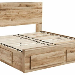 Signature Design By Ashley® Hyanna - Tan - King Panel Bed With 6 Storage Drawers