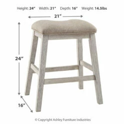 Ashley Furniture Skempton - White - Upholstered Stool (2/cn)