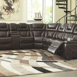 Signature Design By Ashley® Warnerton - Chocolate - Left Arm Facing Power Loveseat 3 Pc Sectional