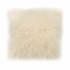Moe's Home Collection Lamb Fur Pillow Cream