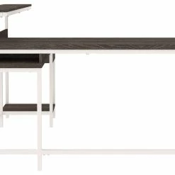 Flash Sale 💯 Ashley Furniture Dorrinson - White / Black / Gray - L-desk With Storage 😍 14 Ashley Furniture Dorrinson - White / Black / Gray - L-desk With Storage