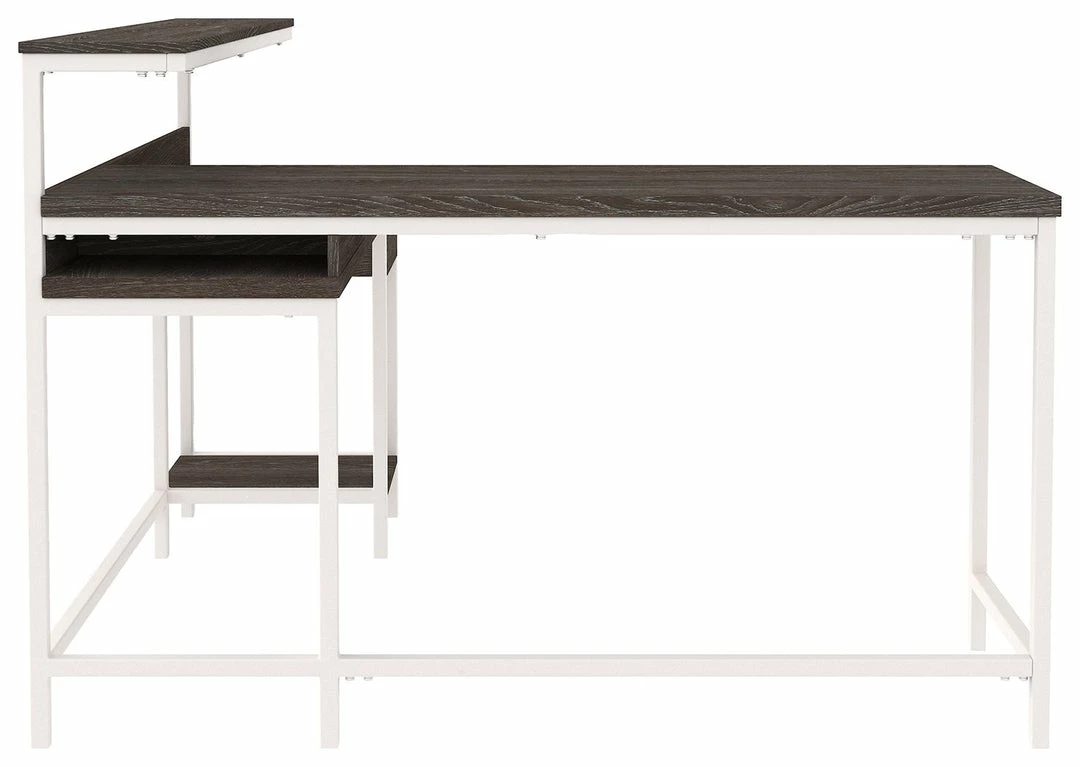 Flash Sale 💯 Ashley Furniture Dorrinson - White / Black / Gray - L-desk With Storage 😍 7 Ashley Furniture Dorrinson - White / Black / Gray - L-desk With Storage