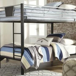 Ashley Furniture Beds Dinsmore - Black/gray - Twin/twin Bunk Bed W/ladder