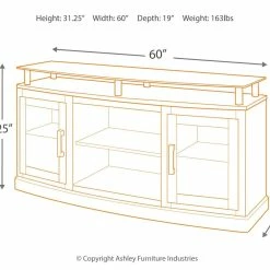 Brand new 🛒 Ashley Furniture Chanceen - Dark Brown - Medium Tv Stand/fireplace Opt 👍 7 Ashley Furniture Chanceen - Dark Brown - Medium Tv Stand/fireplace Opt